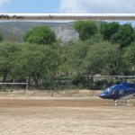 Helicopter HAS soccer field used for emergency helicopter landings