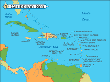 Map of the Caribbean