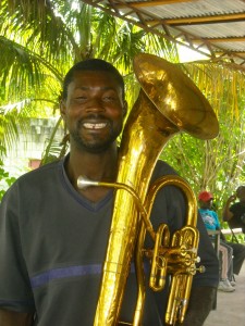 Fanfare member with donated baritone Fanfare member with donated baritone