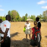 Lib-Discussing the land Hope Proctor, Terry Smith and ODES Library Committee visiting the site for the library