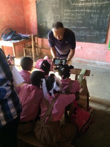 Children eager to view the videos!
